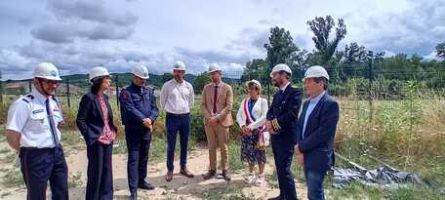 M. MARION, Directeur Général de la Sécurité Civile, en visite sur le chantier de la nouvelle caserne des sapeurs-pompiers à Varilhes